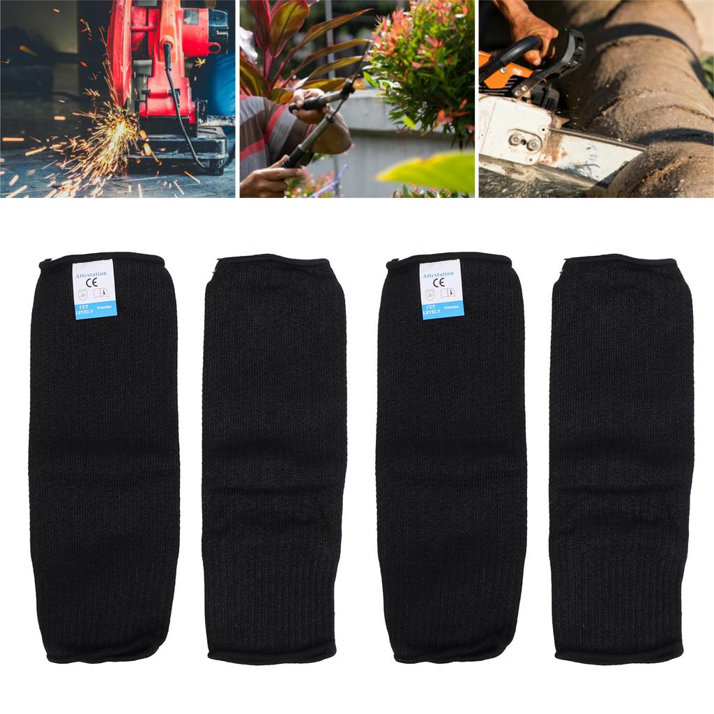 4pcs Cut Resistant Sleeves Protective Arm Bite Proof Guards Sleeves Protectors for Safety Black