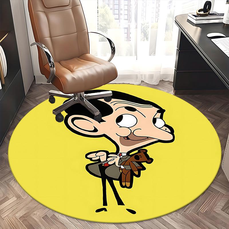 Mr. Bean Chair Mat - Round Carpet for Home Decor, Office Use, Living Room, Bedroom, Gift Idea0480b