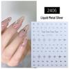 3D Waterproof Silver Nail Stickers: Moon, Cross, Star & Heart Designs