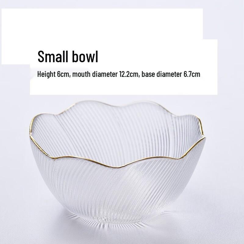 ZISIZ Gold-Rimmed Glass Serving Bowl