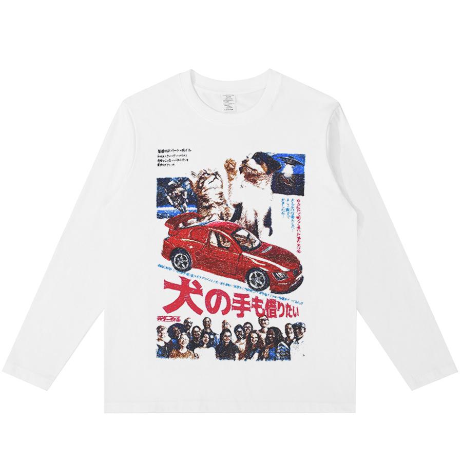 

Футболка с длинным рукавом с принтом Pet Racing Driver