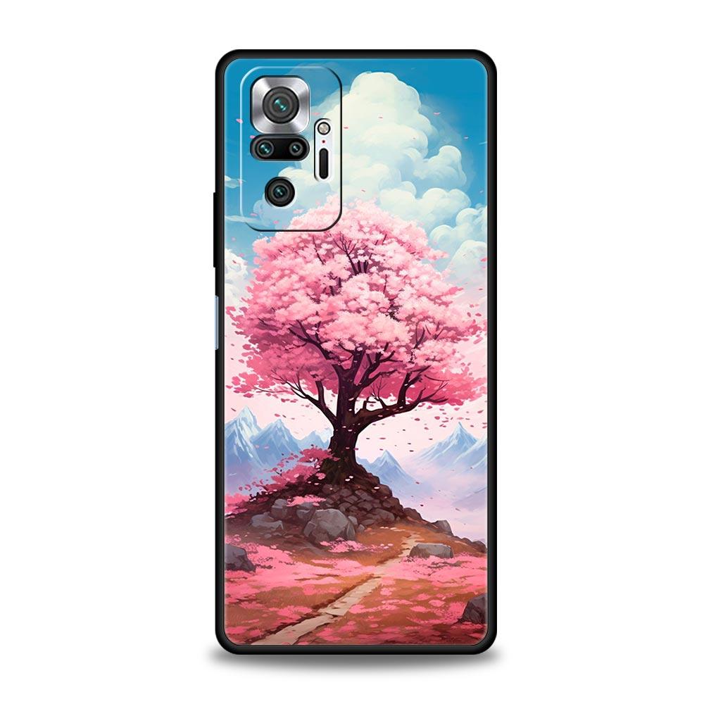 Cherry Blossom Tree Phone Case For Xiaomi Redmi Note 13 12 5G 9S 9 8 10 11 Pro 4G 9T 13C 12C 10C 9C 9A 7 Pro Soft Silicone Cover