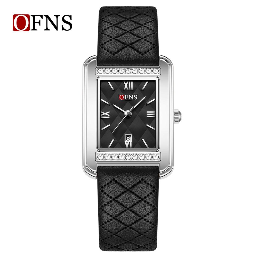Women's Quartz Watch with Diamond Pattern Dial Stainless Steel Strap Waterproof Calendar Women Watch