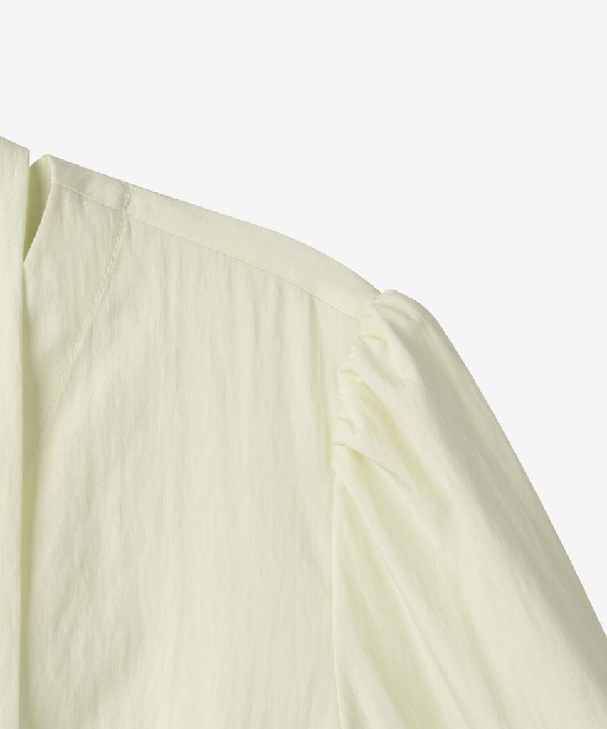 BASIKA V-Neck Pleated Tie Blouse (Butter)