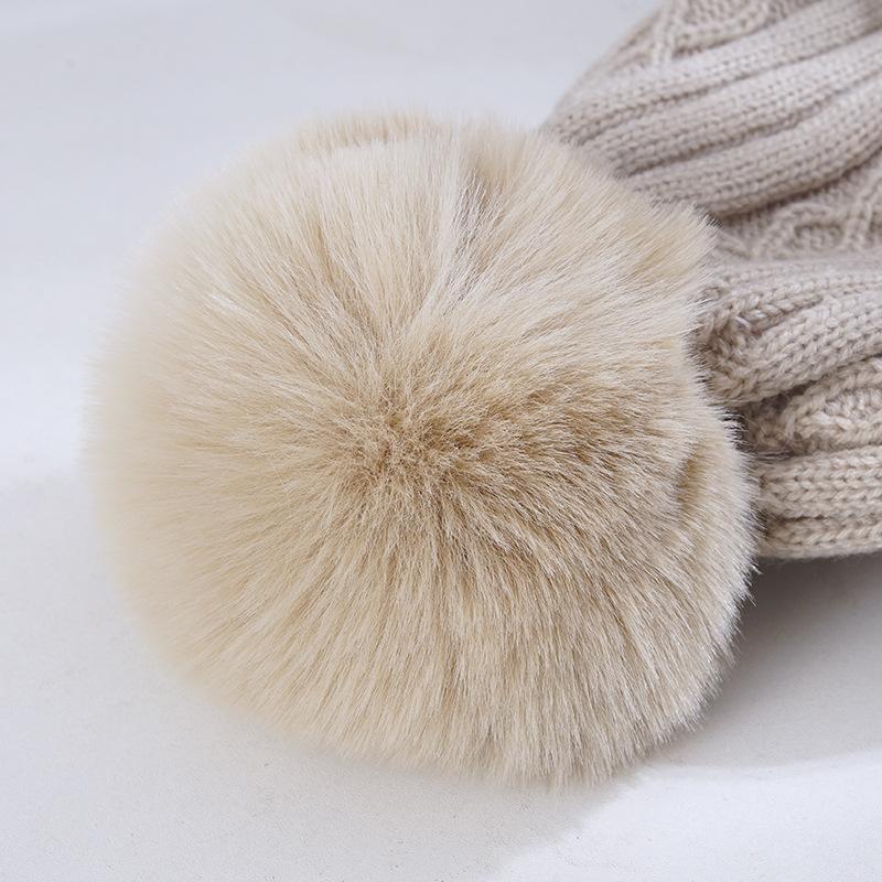 Women's Warm Knitted Hat Korean Style Versatile Plus Velvet Thickened Windproof Ear Protection Wool Hat