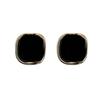 Korean Geometric Drip Oil Square Stud Earrings for Women - Retro, Simple, Versatile Autumn/Winter Jewelry