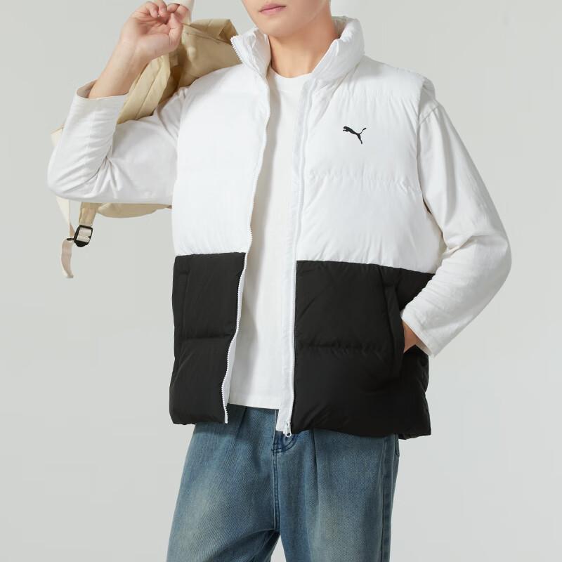 New PUMA Down Vest Men's Black White 687300-51