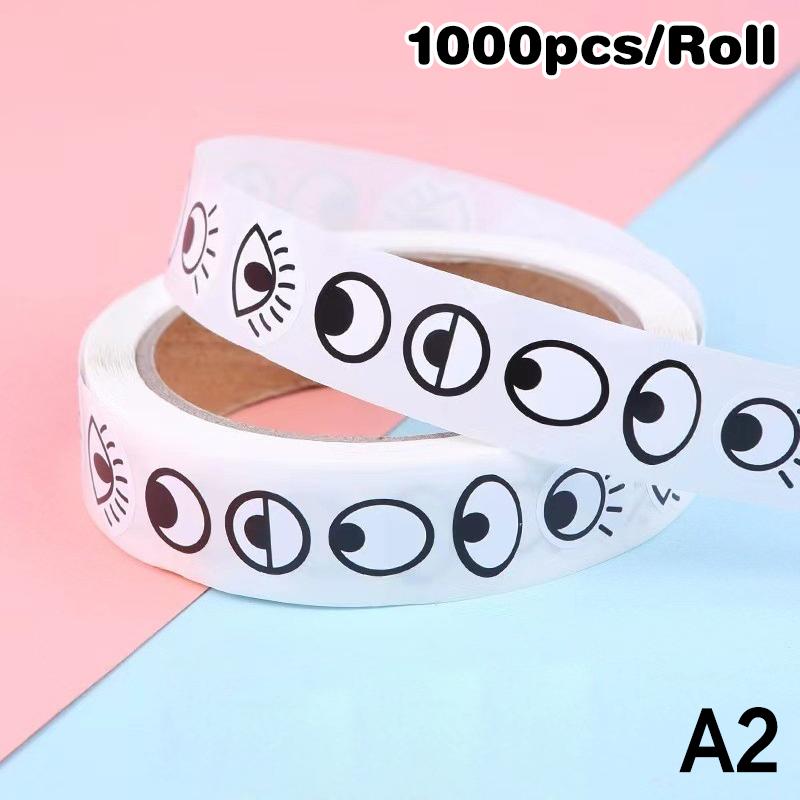 1000pcs/roll Self-Adhesive Eye Stickers Mini Eye Shaped Sticker For DIY Crafts, Party Decorations Home Decor School Supplies