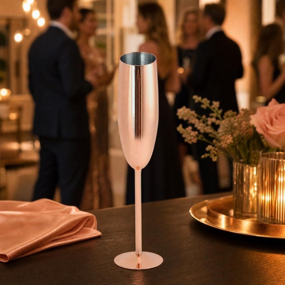 Lightweight Cocktail Glass 304 Stainless Steel Champagne Flutes Stainless Steel Wine Glass  Party