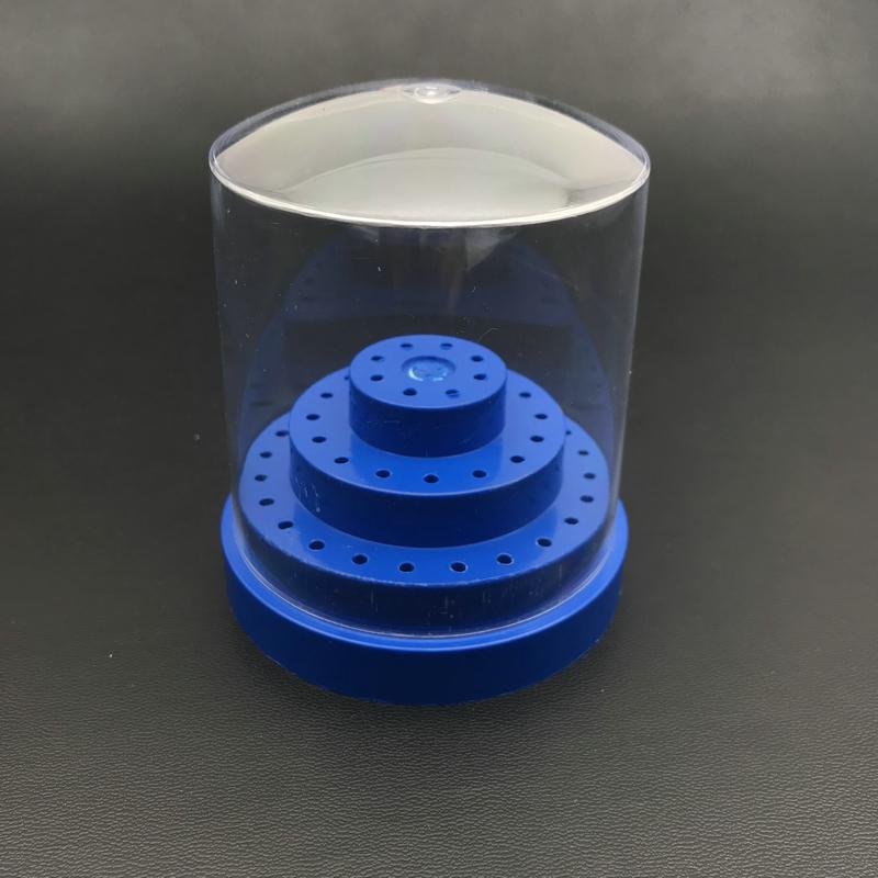 1pc Dental Lab Instrument 48 Holes (Round) Plastic Bur Holder Burs Block Case Box