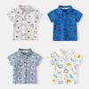 Boys Cartoon Polo Shirt Short Sleeve Collared T Shirt Cute Casual Summer Top for Toddler and Kids