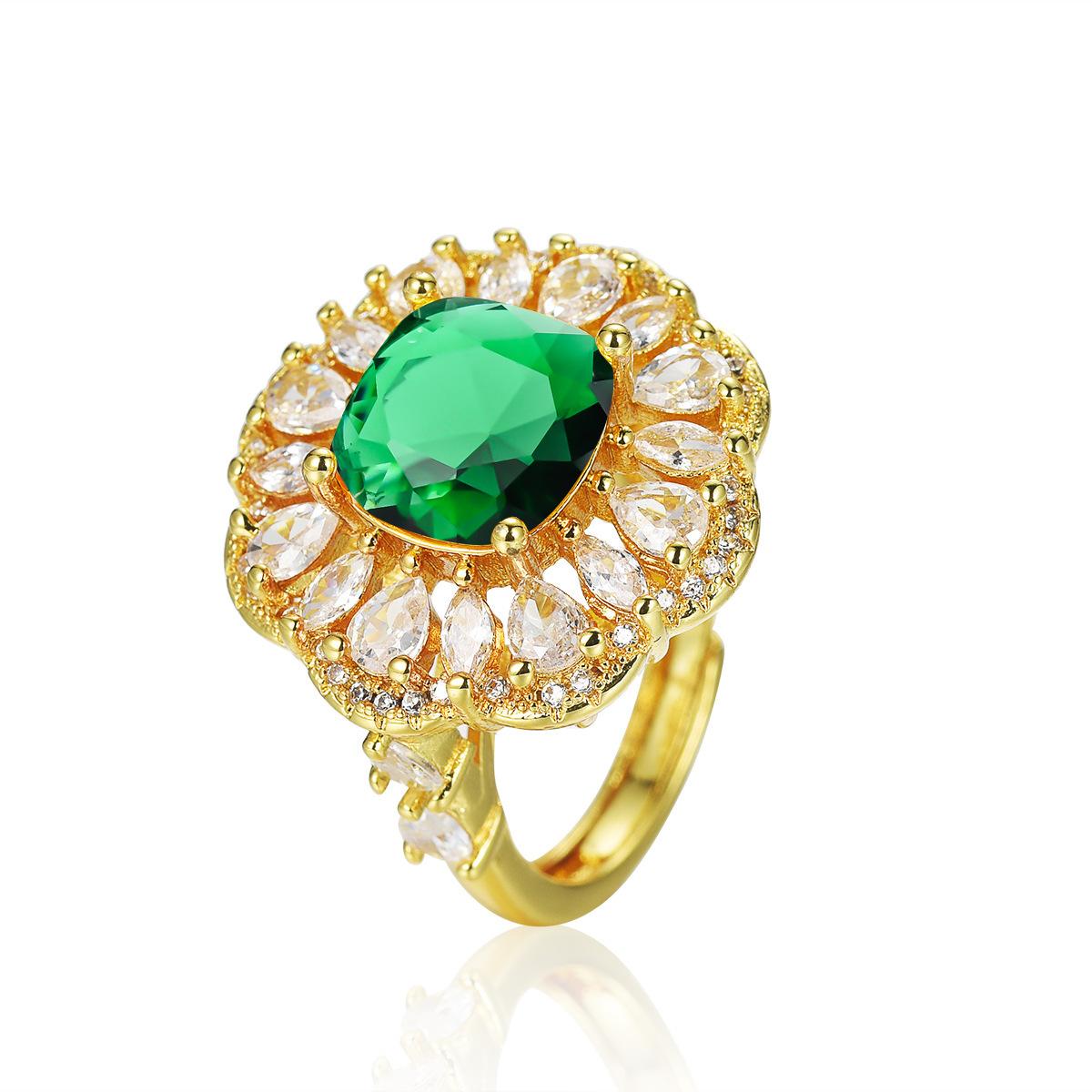 New colorful treasure pigeon egg necklace luxury high carbon diamond ring flower round pendant stud earrings