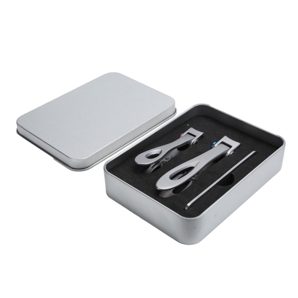 Nail Clipper Big Mouth Nail Cutter File Dead Skin Removal Stainless Steel Manicure SetSilver