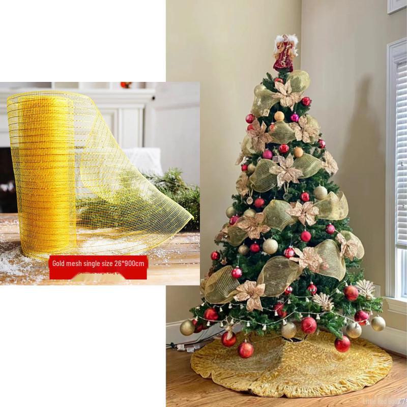 Christmas Tree Creative DIY Decoration Ribbon Bow Mesh Belt