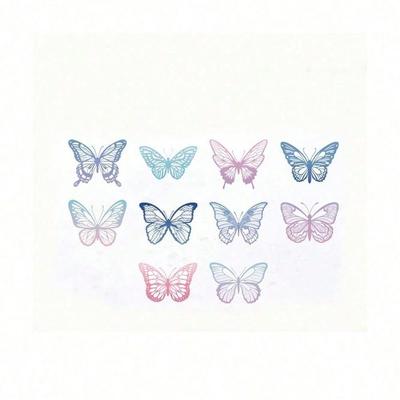 20PCS Bright Sticker Butterfly DIY Wedding Cake Topper Happy Birthday Cake Topper For Wedding Birthday Party Cake Decoration