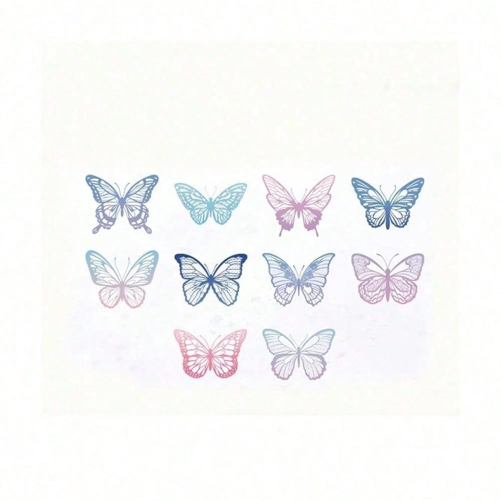20PCS Bright Sticker Butterfly DIY Wedding Cake Topper Happy Birthday Cake Topper For Wedding Birthday Party Cake Decoration default
