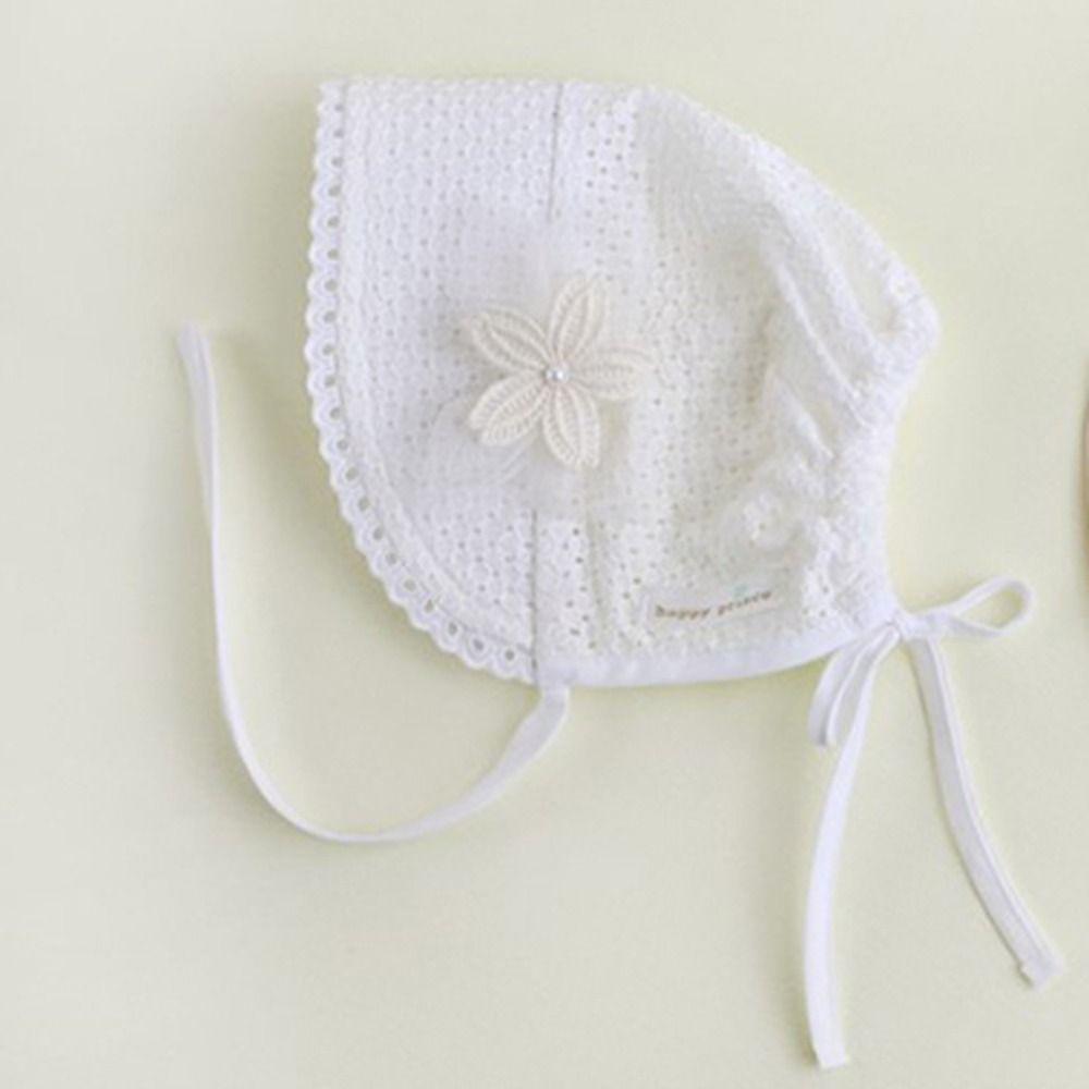Cotton Beanie Lace Flower Mesh Cap Fashion Princess Hat Baby