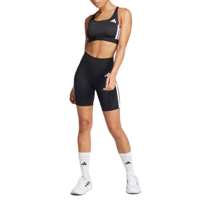 Adidas Optime Essentials Comfortable Fashionable Simple Versatile Sports Shorts Women Shorts Black JD6536