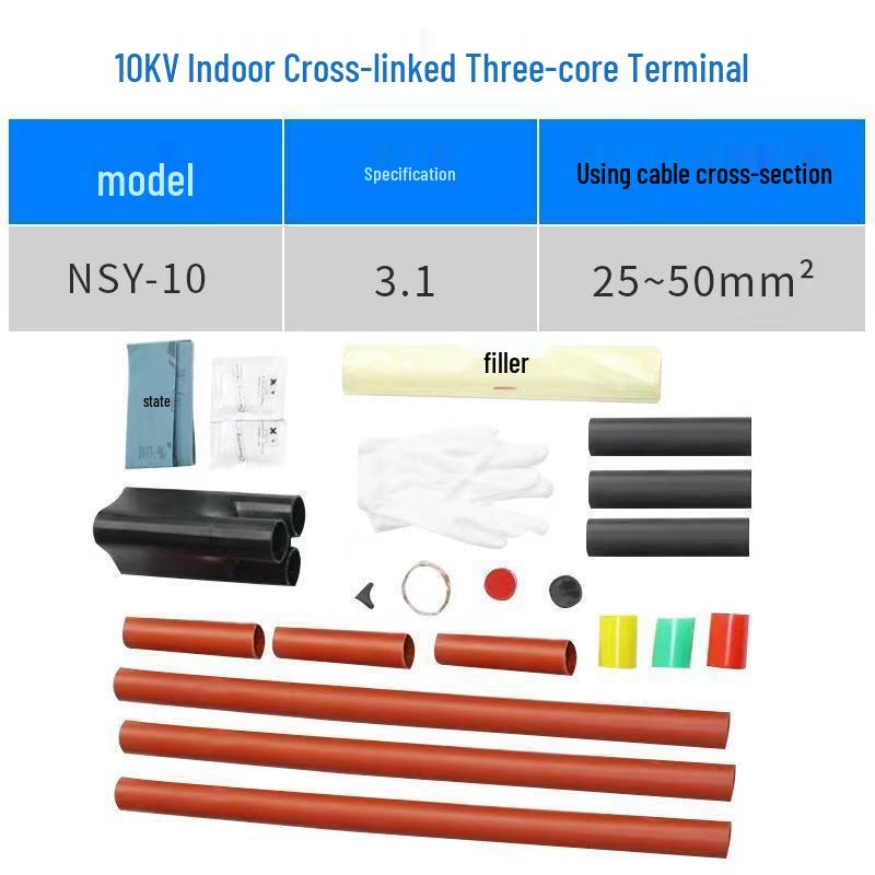 10KV Thickened Heat Shrink Cable End Cap for Three-Core Indoor/Outdoor WSY25-400 Applications - Heat Shrinkable Sleeve Cable Accessory