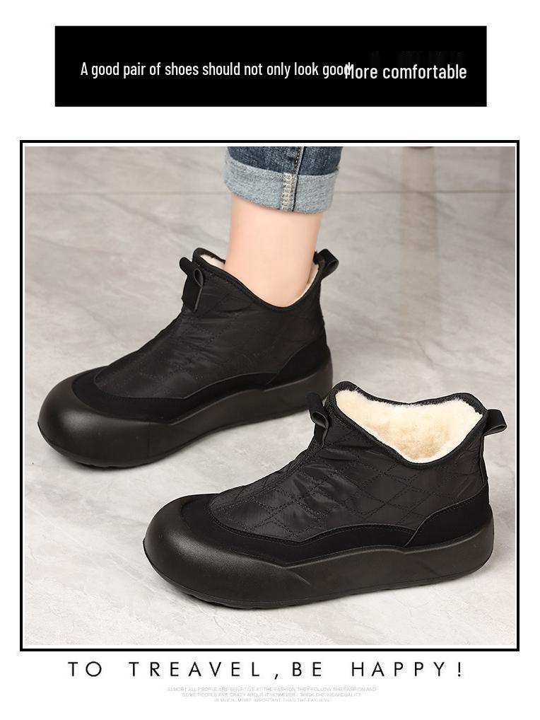 Damen High-Top Fleecegefütterte Schneestiefel - Kältefest, Warm und Stilvoll Baumwollstiefel