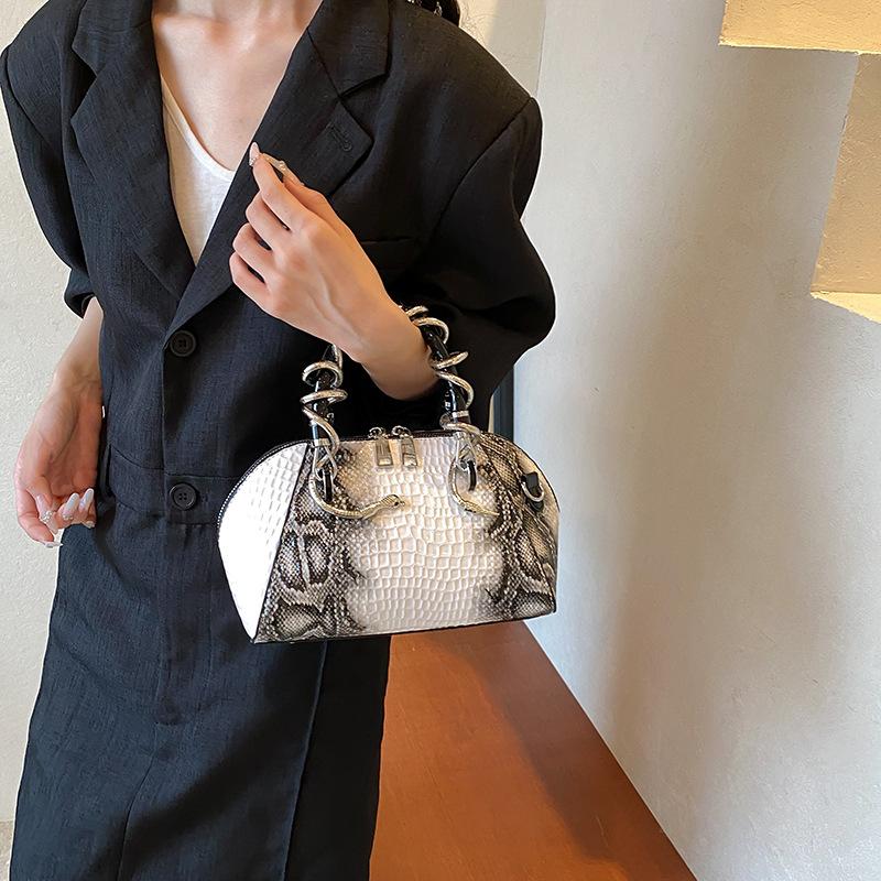 New European and American Fashion Stone Pattern Personalized Retro Versatile Handheld Crossbody Shell Bag