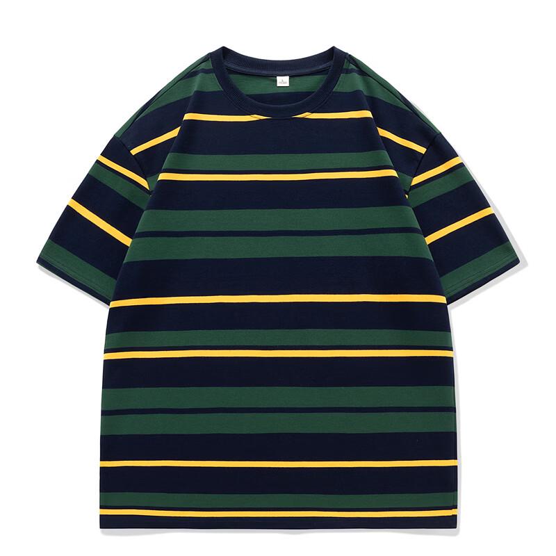 WRPCE Men s Striped Cotton Short Sleeve T-Shirt M