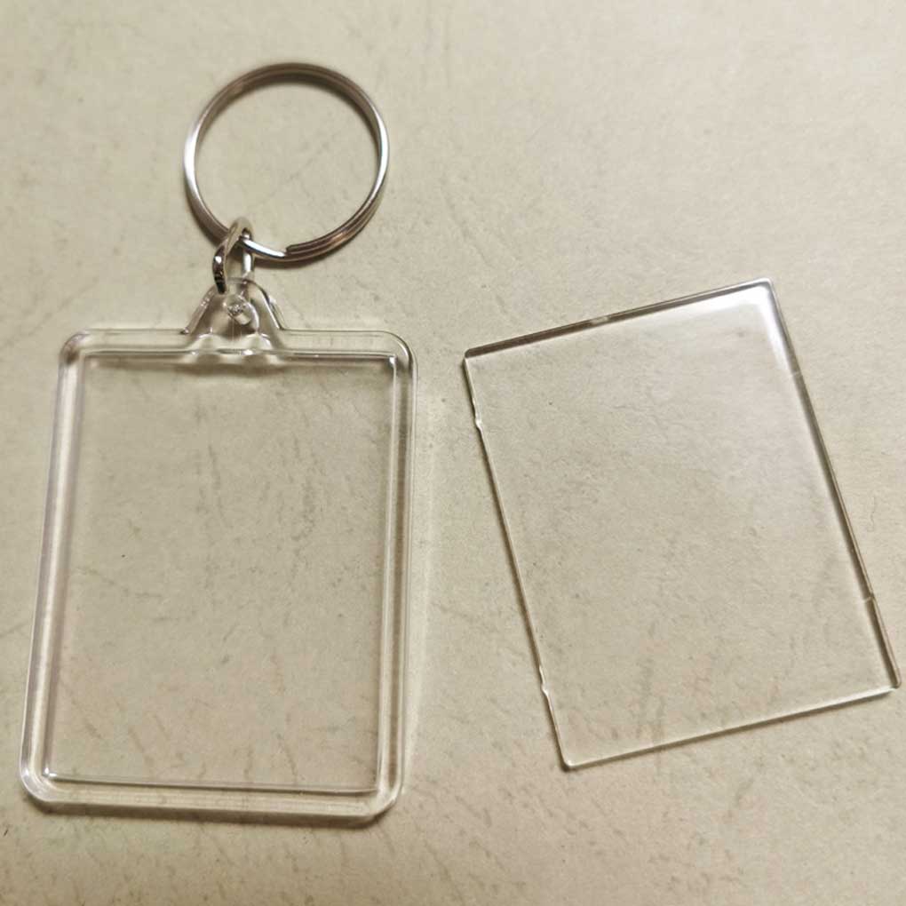 Keychain Pendant Rectangular Clear Photo Album Keyring Handbag Wallet Hanging Key Chain Organizer Transparent Handmade