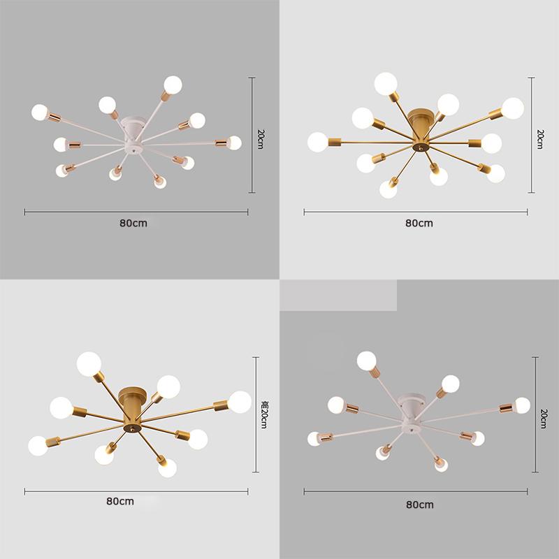 Vintage Pająk Żyrandol Czarny/Biały Retro Lampa Wisząca Nowoczesny Salon Restauracja Inne Sypialnie Lampa Sufitowa Oprawa Oświetleniowa