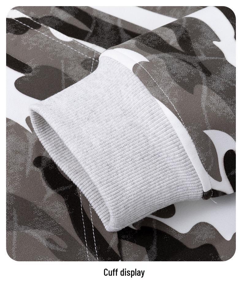 Men's Autumn 2025 Camouflage Cardigan Hoodie Retro Baseball Zipper Jacket