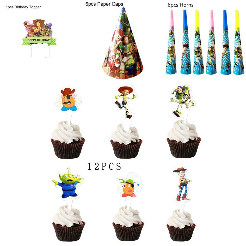 Theme Toy Story Buzz Woody Bo Peep Birthday Party Supplies Plates Banner Cups