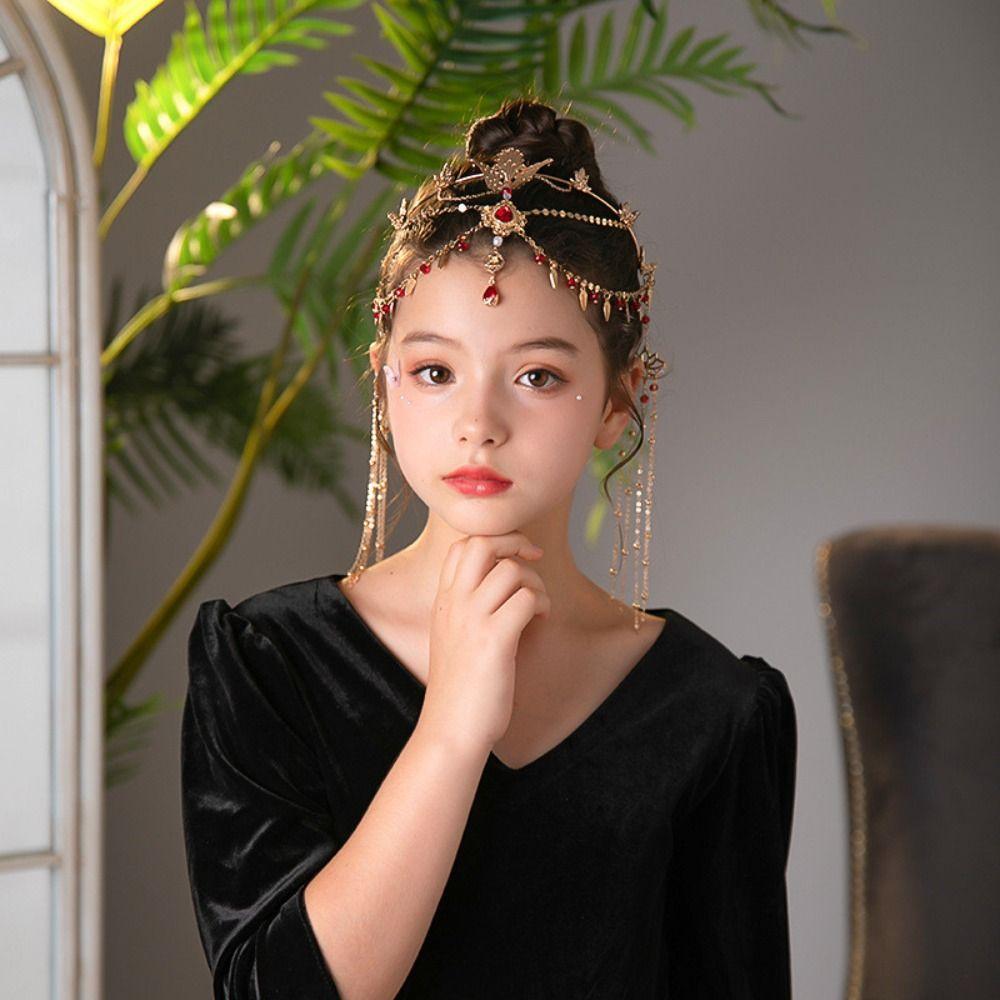 Ensemble de Bijoux Perle Strass Vintage Pendentif Tassel Sourcil Collier Boucles d'Oreilles Set Fête