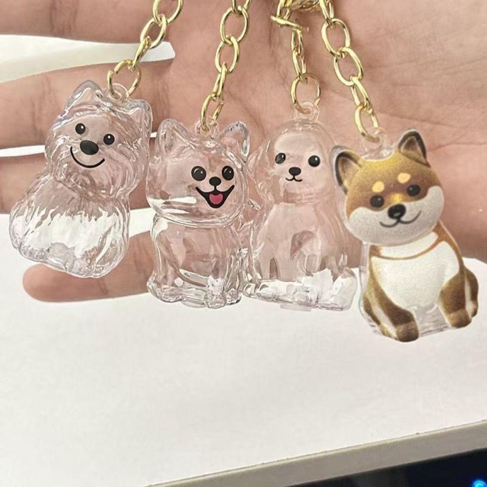 Transparent Dog Fur Storage Pendant Fur Storage Capsule Cute Dog Shape Keychain DIY Accessories Portable Souvenirs Keychain