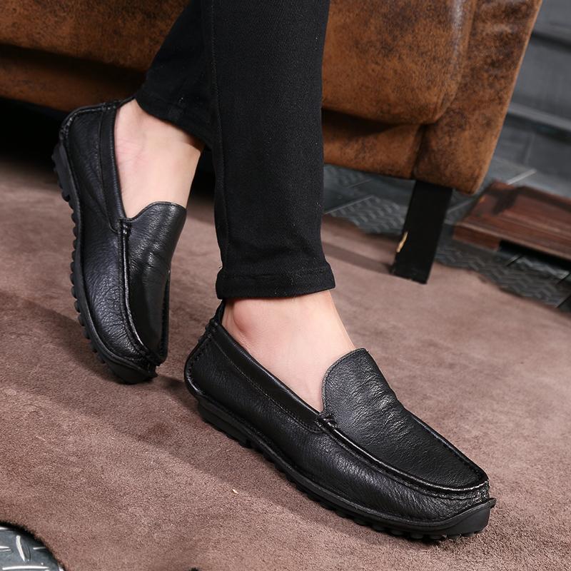 Wiosenne męskie skórzane buty casualowe Nowe modne męskie skórzane buty Trend Męskie buty Pełnoziarniste skórzane buty do jazdy samochodem