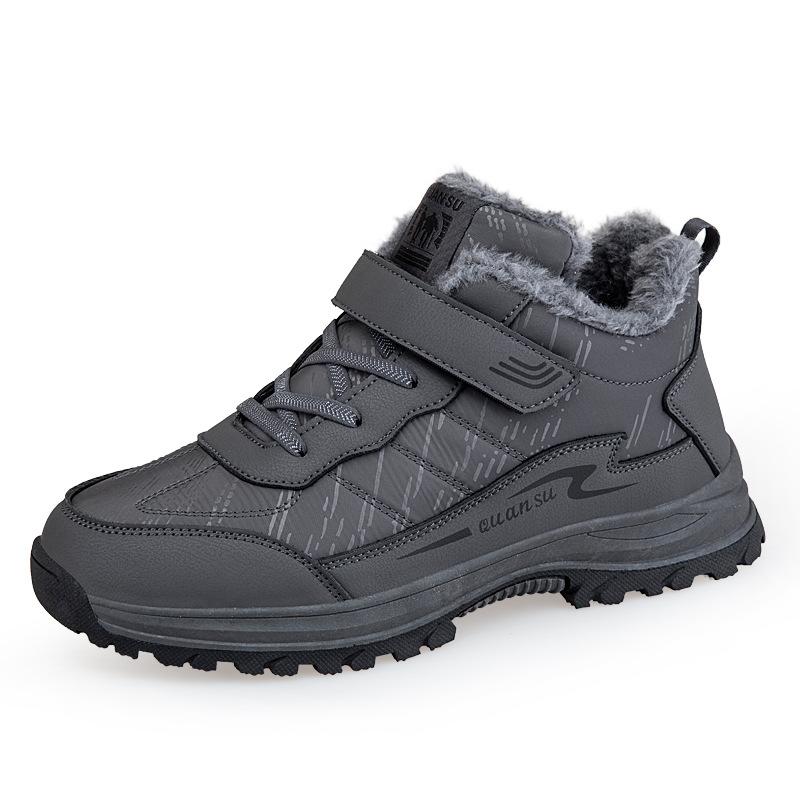 

Мужские и женские зимние уличные кроссовки на меху, теплые повседневные кроссовки хайтопы на шерстяной подкладке, женские нескользящие водонепроницаемые ботинки из искусственной кожи для снега 36