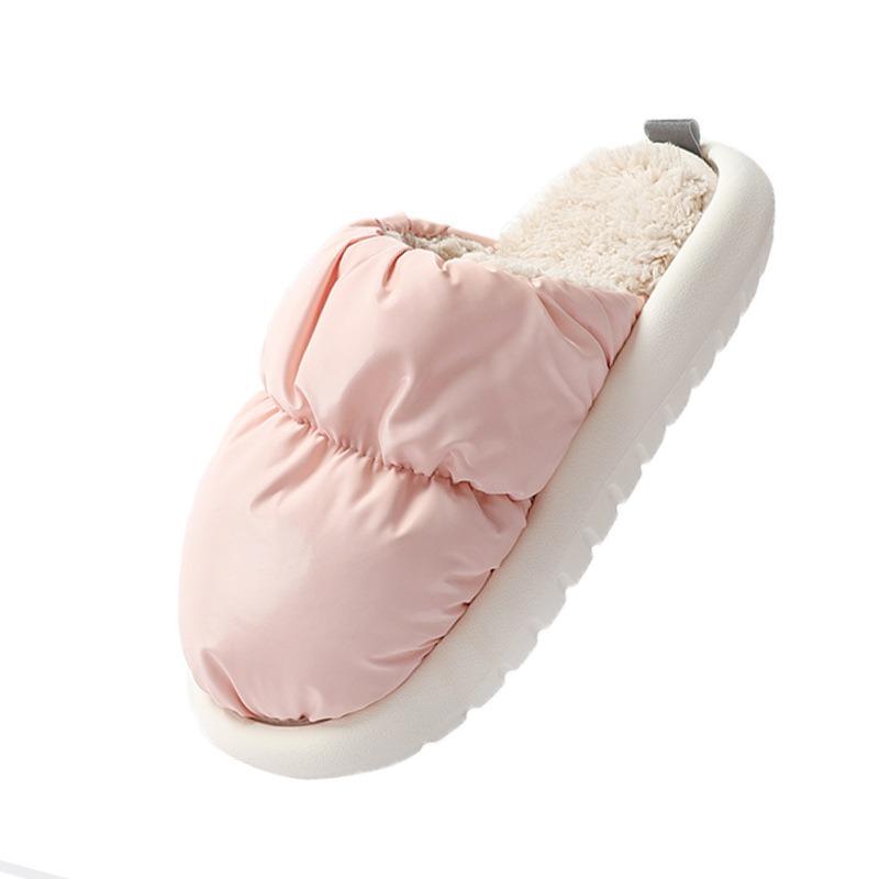 Slippers cotton slippers women wear Velcro can be torn couple thick bottom autumn and winter indoor waterproof non-slip cotton mop