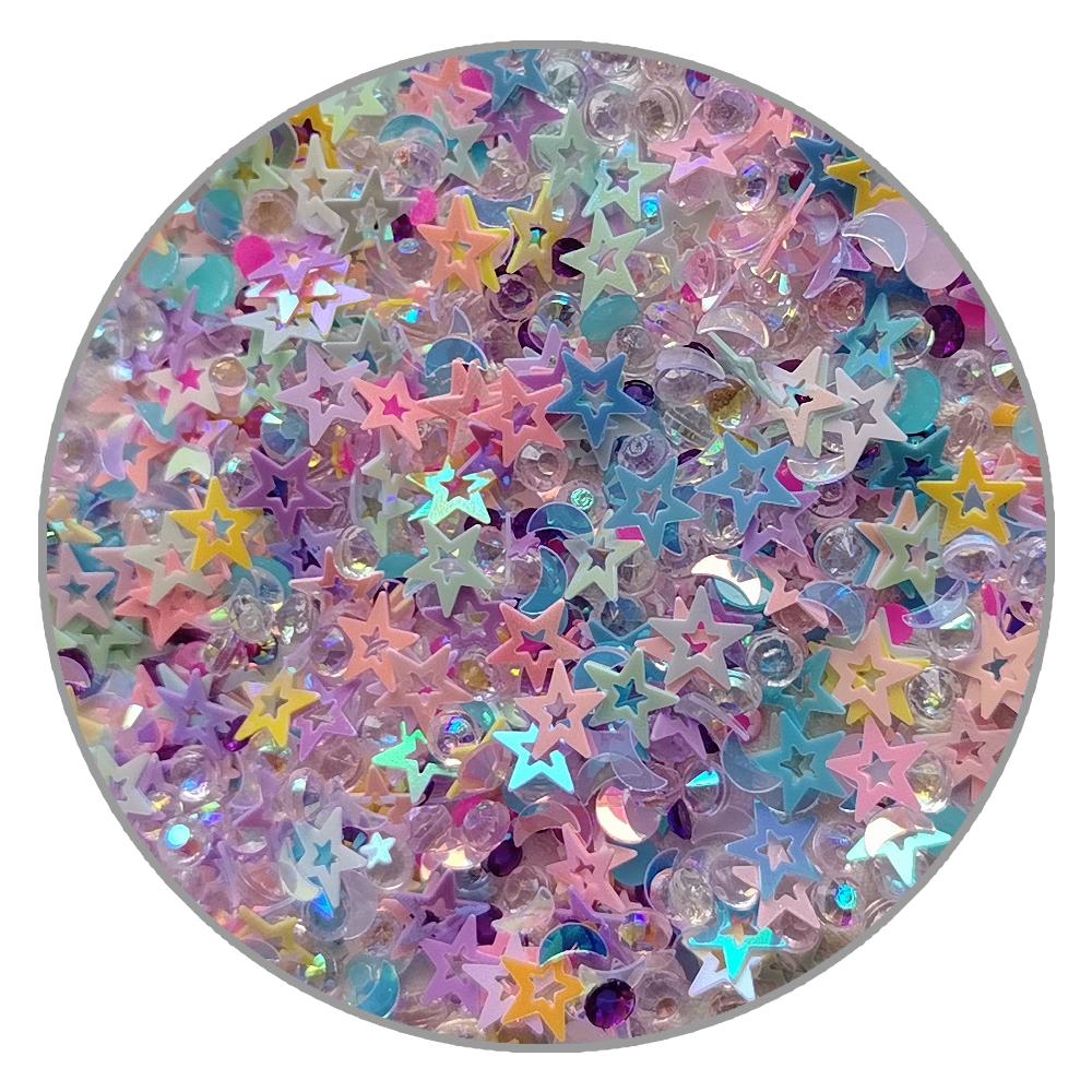 500g Colorful Hollow Star PVC Loose Sequins Glitter Paillette for Nail Art Manicure Wedding Holiday Party Decoration Accessories