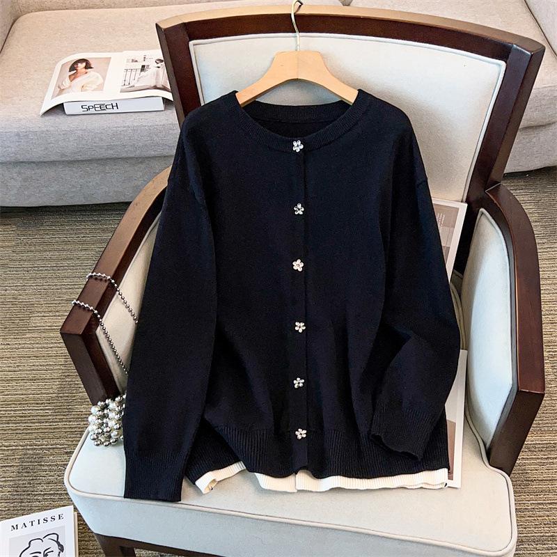 Damen Strickjacke in Übergröße, locker gestrickt, Brustumfang 150-160 - 8033