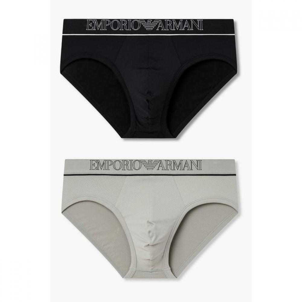 Emporio Armani Men S meSh Brief Outline Logo 2Set 0816111025 0816111027 S(95)