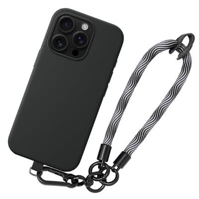 Case - for iPhone - 16 Pro Max - Shockproof Protection - Detachable Strap - Black Gray