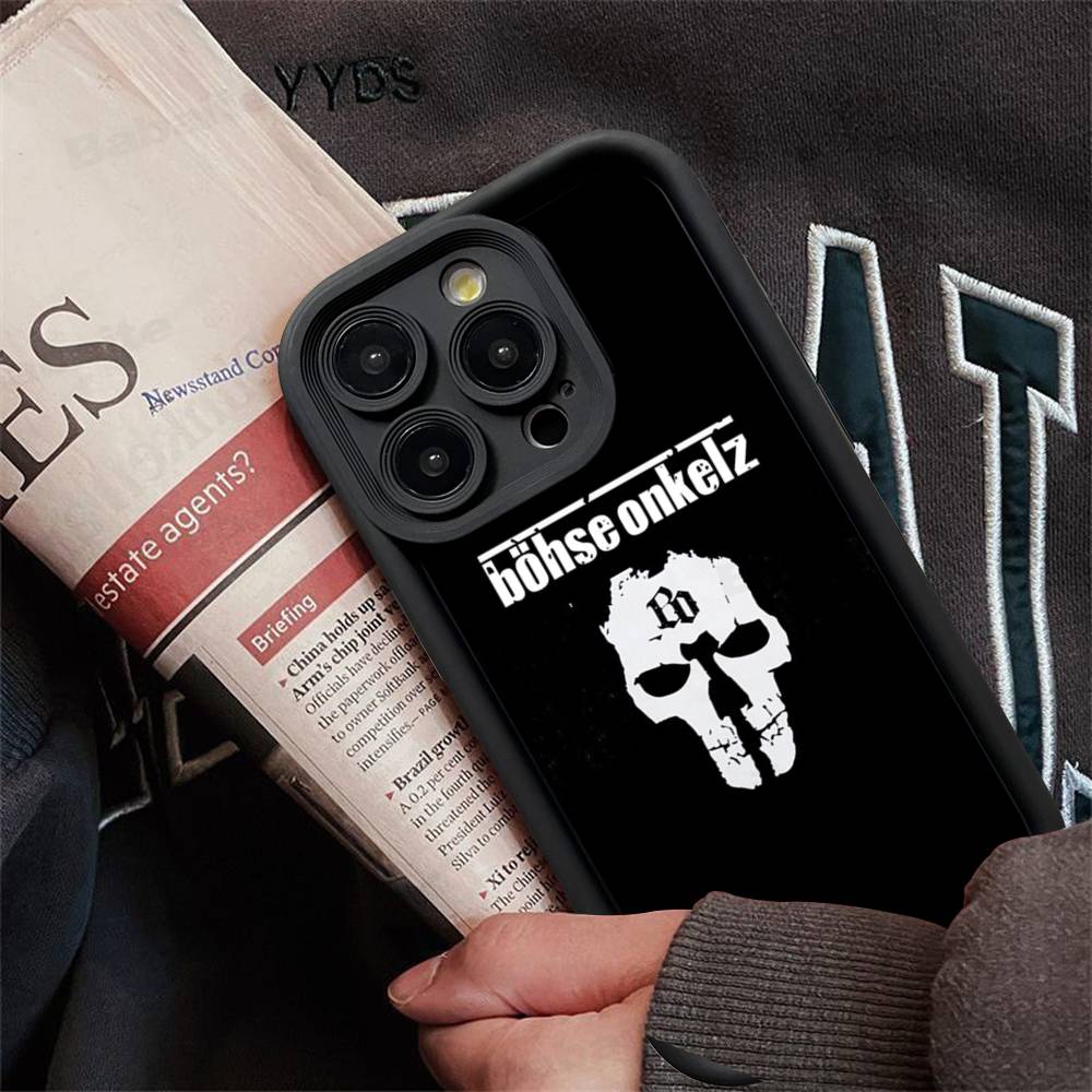 

B-Bohse O-Onkelz Band Silicone Soft Phone Case For iPhone 17 16 14 13 12 11 15 Pro Max Plus Air Cover iPhone 12