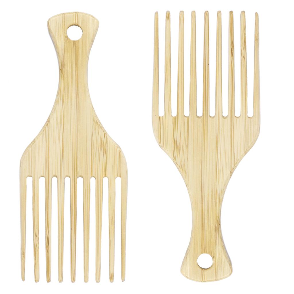 2pcs natural bamboo and wood African comb, wooden comb for hair lifting, curly hair styling comb,Special for real hair wigs
