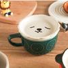 Cute Cartoon Cat Ceramic Mug with Lid Cup