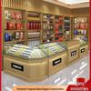 Solid Wood Cigarette Display and Liquor Cabinet with Glass Counter and Cash Register