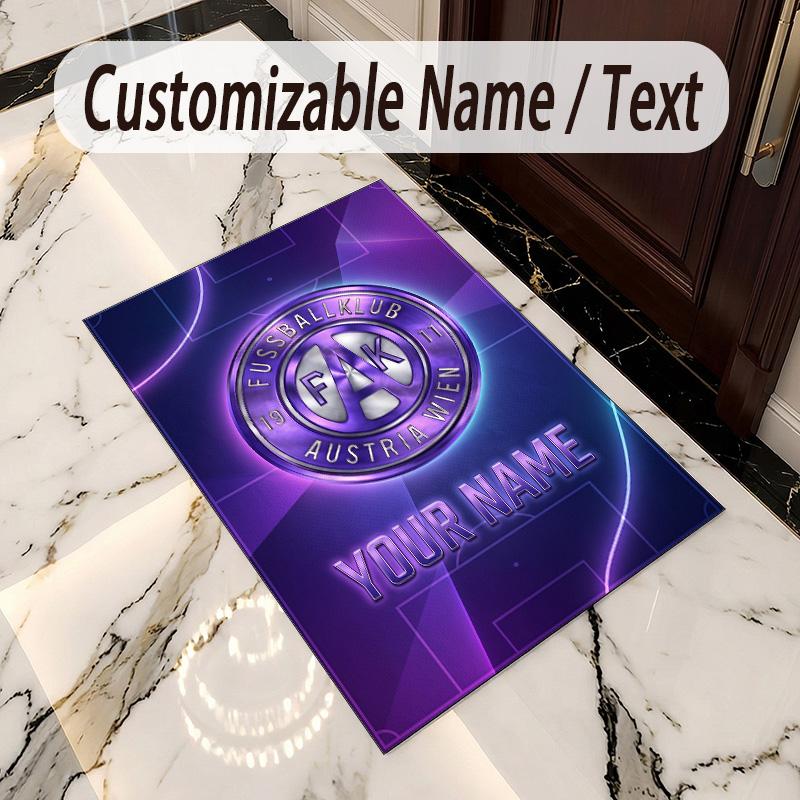Crystal Velvet Rug Austria Wien FC Print Custom Name Text Floor Mat Home Decor