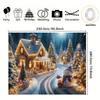 Charming December Snow Scenery with Snowmen and Gingerbread House Design Suitable for Winter Celebrations and New Year Parties
