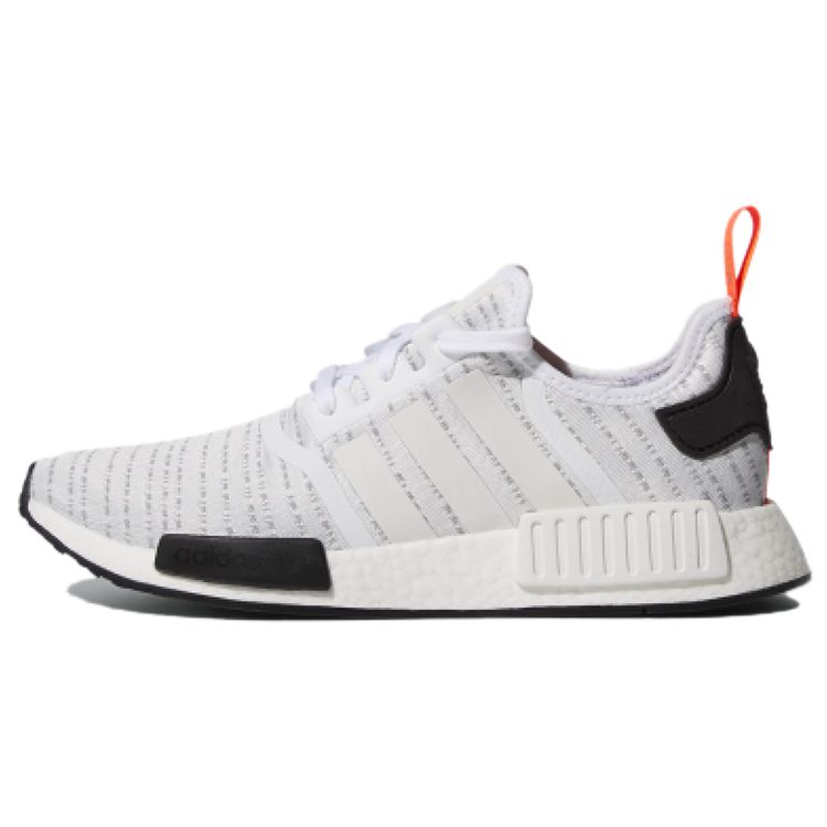 Adidas Originals NMD_R1 Fabric Lace-Up Durable Lightweight Low-Top Lifestyle Sneakers Unisex Sneakers White Gray BB9572