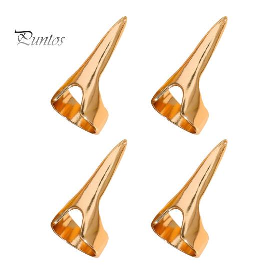 

2 пары колец для украшения кончиков пальцев в стиле панк-рок на Хэллоуин, регулируемые кольца в виде готических когтей на весь палец, набор для косплея, праздничной вечеринки золотистый