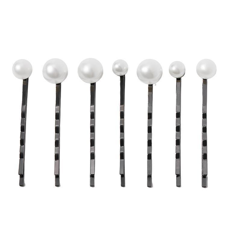 Gold-plated pearl hairpin new statement accessory one-lip clip bridal jewelry set feminine style