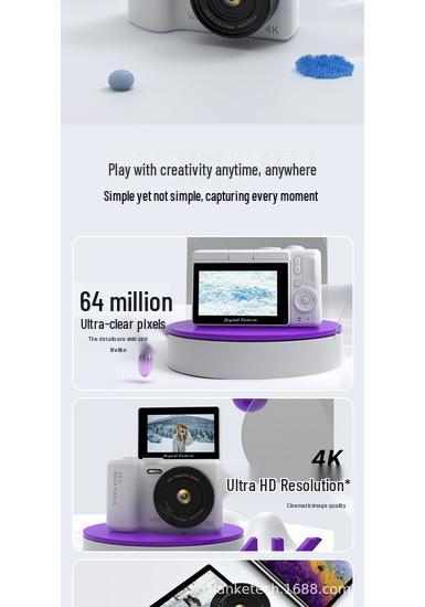 HD Retro Mirrorless CCD Flip Screen Camera for Students & Vloggers