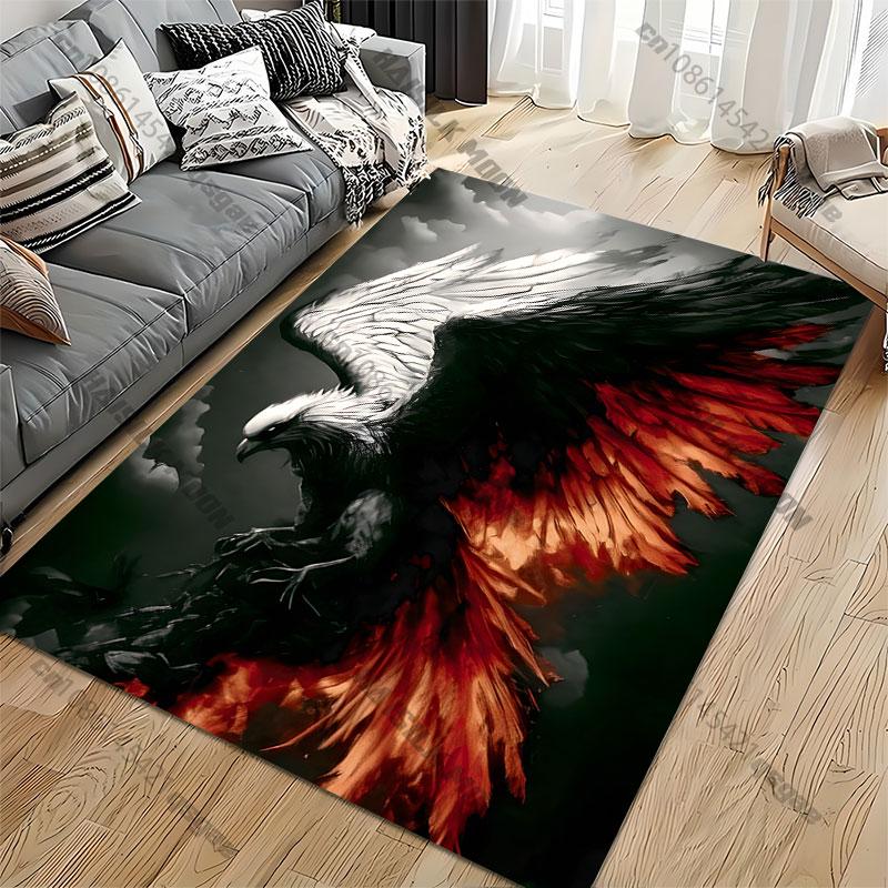 Majestic fiery eagle in flight carpet Yoga living room room decor children's crawling mat doormat area rug games mat